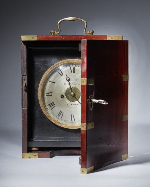 A UNIQUE EARLY 19TH CENTURY TRAVELLING CLOCK SIGNED FRENCH ROYAL EXCHANGE LONDON - ADDITIONAL PHOTO 2