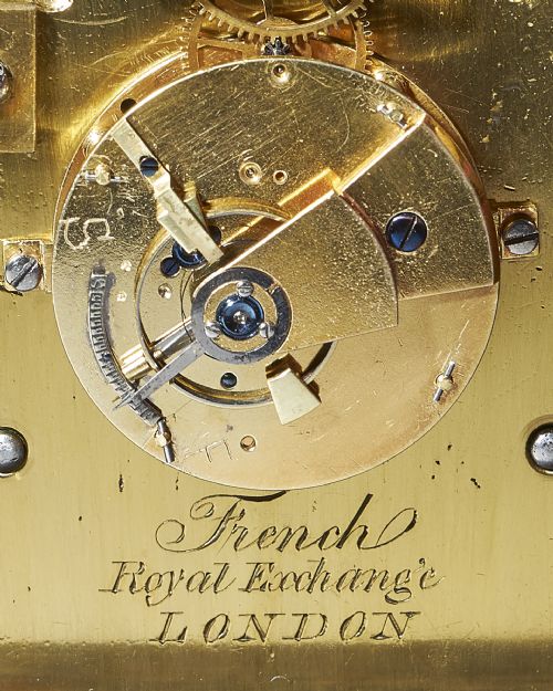 A UNIQUE EARLY 19TH CENTURY TRAVELLING CLOCK SIGNED FRENCH ROYAL EXCHANGE LONDON - ADDITIONAL PHOTO 14