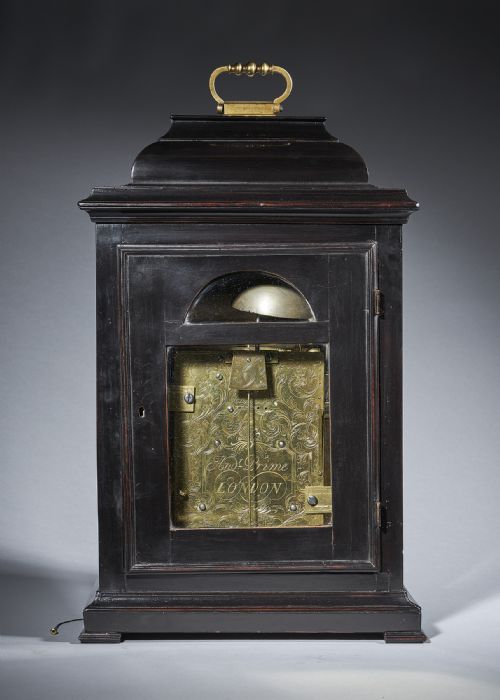 A FINE EBONISED GEORGE II EIGHT DAY TABLE CLOCK WITH DUTCH STRIKING AND TRIP REPEAT - ADDITIONAL PHOTO 2