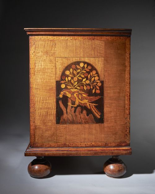 WILLIAM AND MARY MARQUETRY CHEST OF DRAWERS - ADDITIONAL PHOTO 4