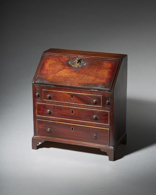 18th century george ii mahogany miniature bureau - CATEGORY: ANTIQUE BUREAU - DATED GEORGIAN