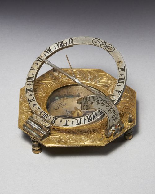 18th century german equinoctial pocket sundial and compass by ludwig theodor - CATEGORY: ANTIQUE MISCELLANEOUS - DATED 18TH CENTURY
