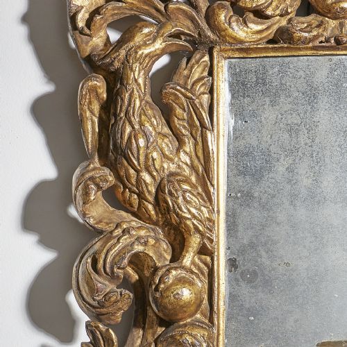 POWERFUL AND BOLD 17TH CENTURY BAROQUE CARVED GILTWOOD MIRROR - ADDITIONAL PHOTO 1