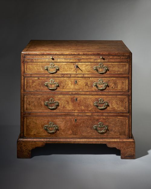 george ii burrburl walnut caddy topped chest with firm attribution to giles grendey circa 17301740 - CATEGORY: ANTIQUE CHEST OF DRAWERS - DATED 18TH CENTURY