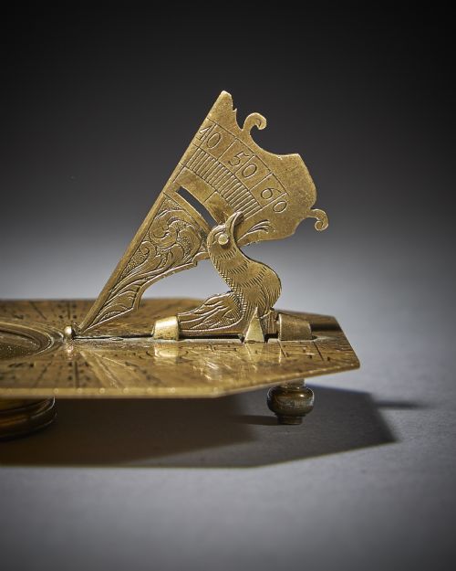 FINE BRASS POCKET SUNDIAL AND COMPASS BY MICHAEL BUTTERFIELD PARIS - ADDITIONAL PHOTO 2