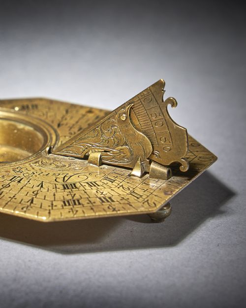 FINE BRASS POCKET SUNDIAL AND COMPASS BY MICHAEL BUTTERFIELD PARIS - ADDITIONAL PHOTO 7