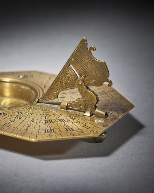 FINE BRASS POCKET SUNDIAL AND COMPASS BY MICHAEL BUTTERFIELD PARIS - ADDITIONAL PHOTO 8