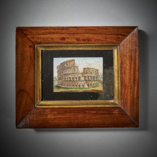 EARLY 19TH CENTURY GRAND TOUR FRAMED PULVINATED MICRO MOSAIC OF THE COLOSSEUM - ADDITIONAL PHOTO 2