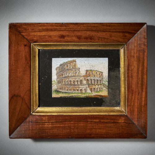 EARLY 19TH CENTURY GRAND TOUR FRAMED PULVINATED MICRO MOSAIC OF THE COLOSSEUM - ADDITIONAL PHOTO 3