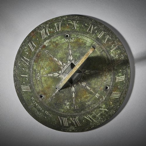 RARE 19TH CENTURY BRONZE HORIZONTAL SUNDIAL BY WATKINS HILL LONDON - ADDITIONAL PHOTO 1
