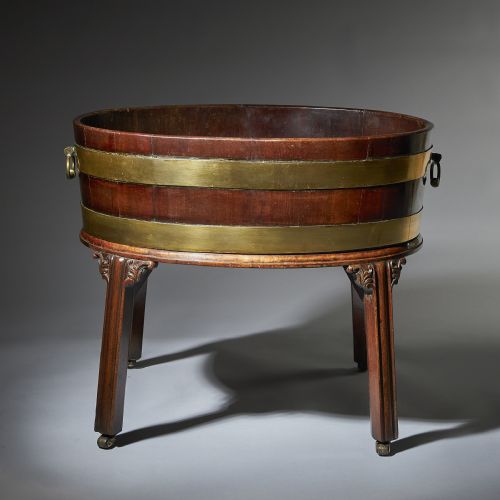 a large george iii 18th century mahogany wine cooler cellarette or jardinire - CATEGORY: ANTIQUE MISCELLANEOUS - DATED GEORGIAN
