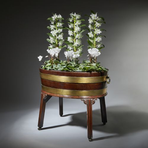 A LARGE GEORGE III 18TH CENTURY MAHOGANY WINE COOLER CELLARETTE OR JARDINIRE - ADDITIONAL PHOTO 3