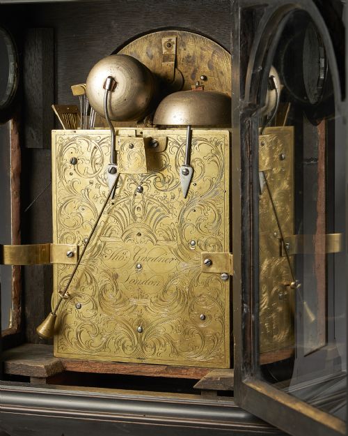 AN EXTREMELY RARE GEORGE III 18TH CENTURY QUARTERSTRIKING BRACKET CLOCK - ADDITIONAL PHOTO 2