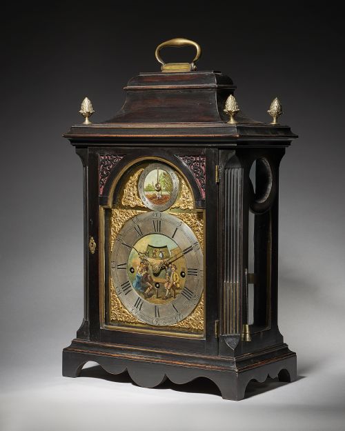 AN EXTREMELY RARE GEORGE III 18TH CENTURY QUARTERSTRIKING BRACKET CLOCK - ADDITIONAL PHOTO 3