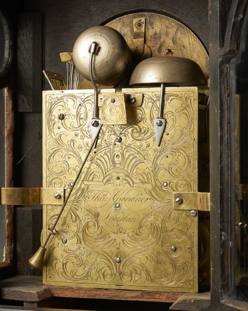 AN EXTREMELY RARE GEORGE III 18TH CENTURY QUARTERSTRIKING BRACKET CLOCK - ADDITIONAL PHOTO 5