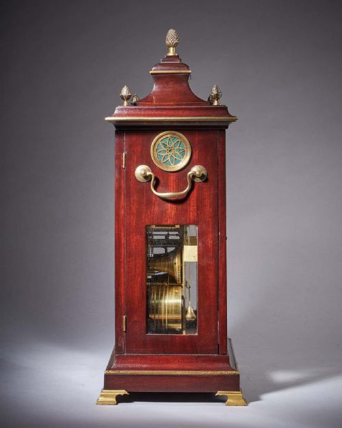 18TH CENTURY GEORGE III MAHOGANY QUARTER STRIKING AUTOMATION BRACKET CLOCK BY STEPEN RIMBAULT - ADDITIONAL PHOTO 3