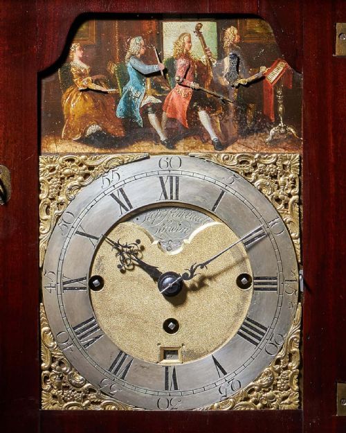 18TH CENTURY GEORGE III MAHOGANY QUARTER STRIKING AUTOMATION BRACKET CLOCK BY STEPEN RIMBAULT - ADDITIONAL PHOTO 6
