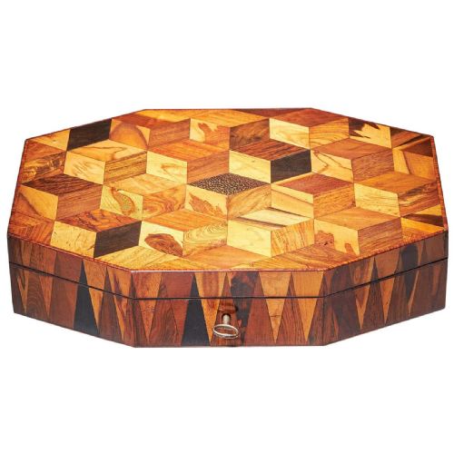 george iv regency exotic wood specimen parquetry games or jewellery box - CATEGORY: ANTIQUE BOXES - DATED 19TH CENTURY