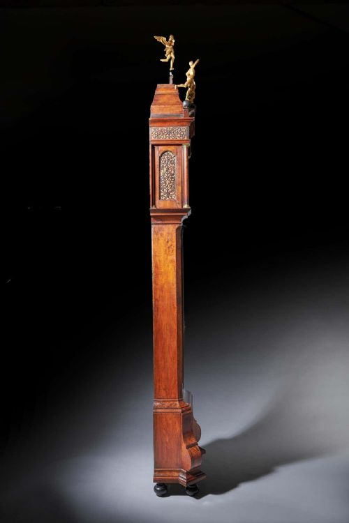 A MAGNIFICENT 18TH CENTURY STRIKING DUTCH AMSTERDAM BURR WALNUT LONGCASE CLOCK - ADDITIONAL PHOTO 6