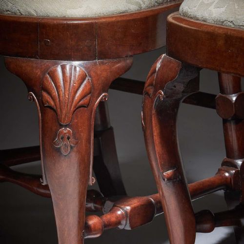 PAIR OF GEORGE I 18TH CENTURY CARVED MAHOGANY CHAIRS CIRCA 1720 - ADDITIONAL PHOTO 8