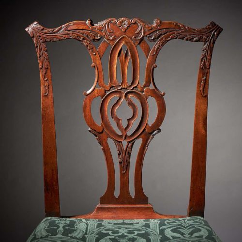 PAIR OF 18TH CENTURY GEORGE III CARVED MAHOGANY CHIPPENDALE CHAIRS - ADDITIONAL PHOTO 1