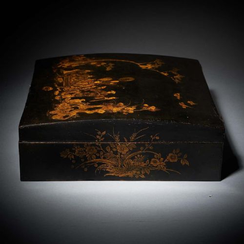 18TH CENTURY GEORGE I DOMED TOPPED JAPANNED CHINOISERIE FALCONRY BOX CIRCA 1710 - ADDITIONAL PHOTO 2