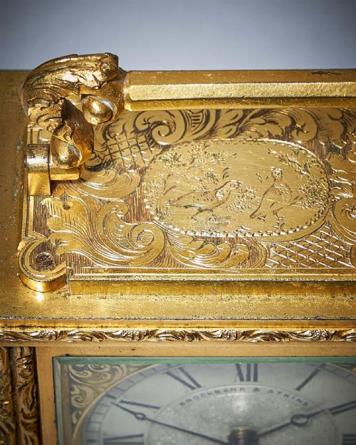 VERY RARE ENGLISH CARRIAGE CLOCK SIGNED BROCKBANK ATKINS LONDON - ADDITIONAL PHOTO 9