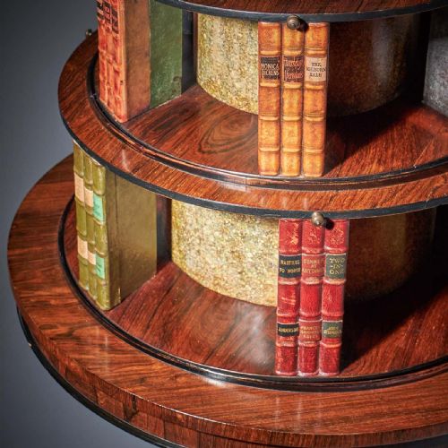 A FINE AND RARE WILLIAM IV ROSEWOOD REVOLVING LIBRARY BOOKCASE STAMPED P WESTMACOTT - ADDITIONAL PHOTO 3