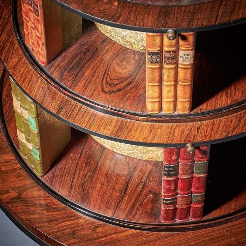 A FINE AND RARE WILLIAM IV ROSEWOOD REVOLVING LIBRARY BOOKCASE STAMPED P WESTMACOTT - ADDITIONAL PHOTO 5