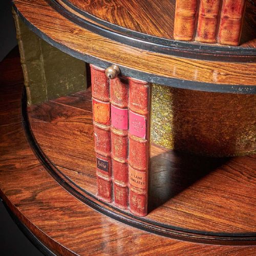 A FINE AND RARE WILLIAM IV ROSEWOOD REVOLVING LIBRARY BOOKCASE STAMPED P WESTMACOTT - ADDITIONAL PHOTO 7