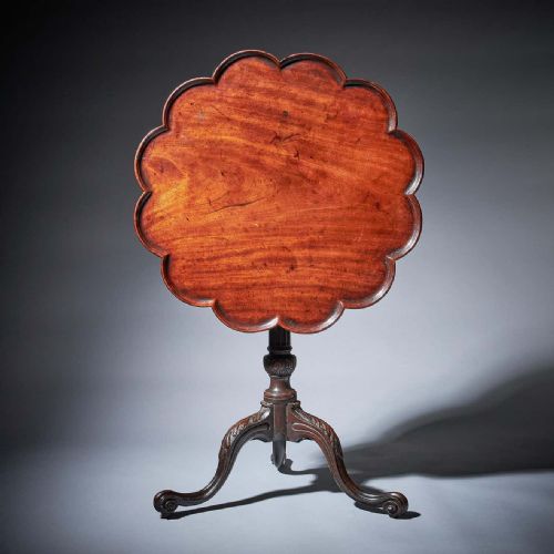 FINE 18TH CENTURY GEORGE III CHIPPENDALE MAHOGANY PIECRUST TRIPOD TABLE - ADDITIONAL PHOTO 3