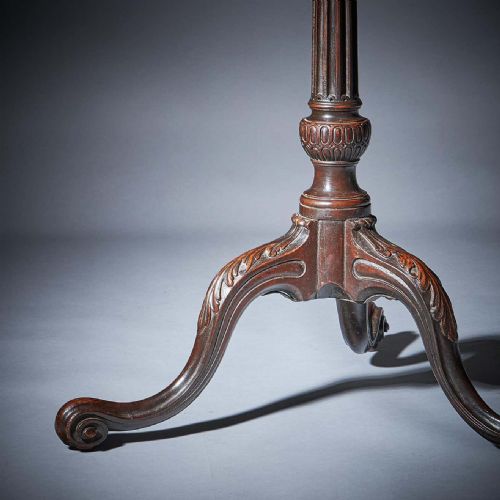 FINE 18TH CENTURY GEORGE III CHIPPENDALE MAHOGANY PIECRUST TRIPOD TABLE - ADDITIONAL PHOTO 4