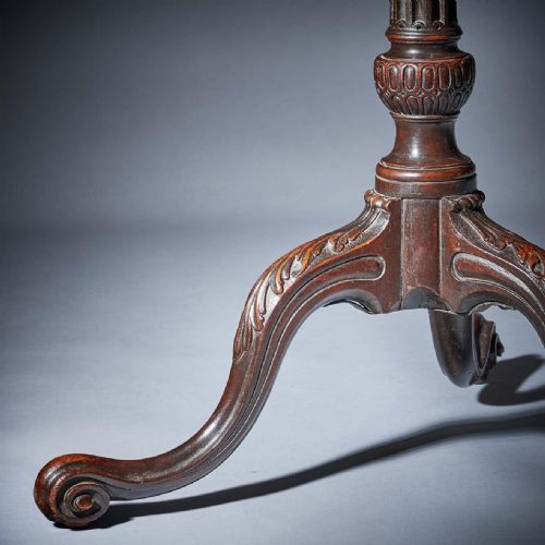 FINE 18TH CENTURY GEORGE III CHIPPENDALE MAHOGANY PIECRUST TRIPOD TABLE - ADDITIONAL PHOTO 5