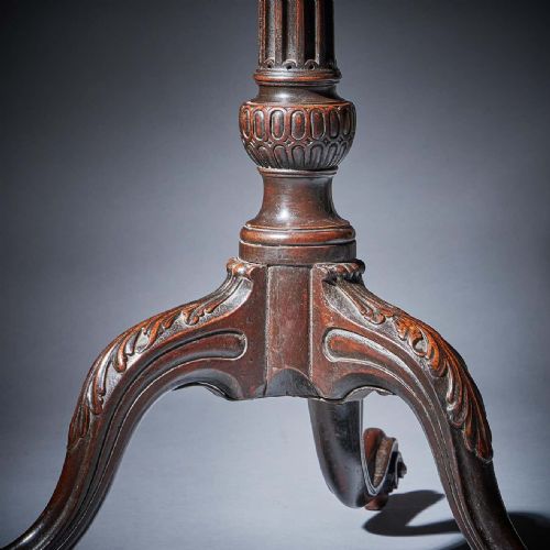 FINE 18TH CENTURY GEORGE III CHIPPENDALE MAHOGANY PIECRUST TRIPOD TABLE - ADDITIONAL PHOTO 6