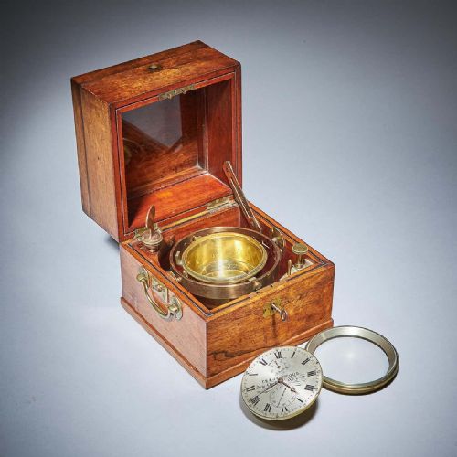 fine american two day marine chronometer signed t s j d negus new york - CATEGORY: ANTIQUE CLOCKS - DATED 1850