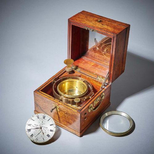 FINE AMERICAN TWO DAY MARINE CHRONOMETER SIGNED T S J D NEGUS NEW YORK - ADDITIONAL PHOTO 1