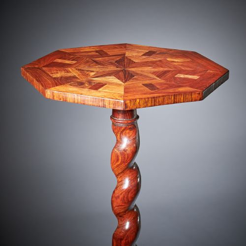 PAIR OF 17TH CENTURY KINGWOOD CHARLES II PARQUETRY TORCHIERES CIRCA 1660 - ADDITIONAL PHOTO 11