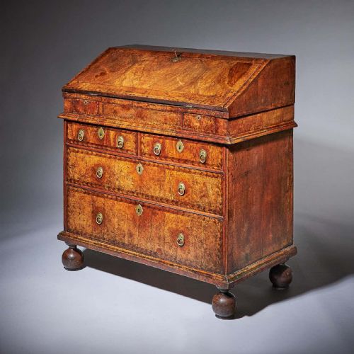 HUGUENOT 17THCENTURY CHARLES II WILLIAM AND MARY WALNUT TWOPIECE BUREAU - ADDITIONAL PHOTO 1