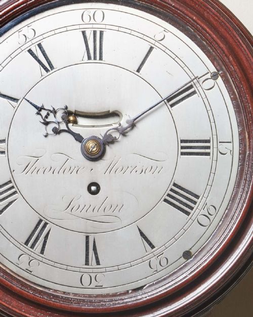 18THCENTURY GEORGE III MAHOGANY EIGHTDAY 8 SILVER DIAL CLOCK BY TM LONDON - ADDITIONAL PHOTO 3