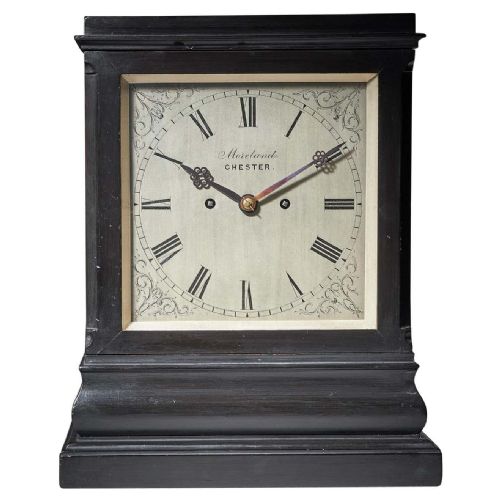 substantial 19th c ebonised eight day library table clock by moreland chester - CATEGORY: ANTIQUE CLOCKS - DATED 19TH CENTURY