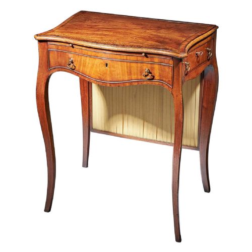 18th century george iii chippendale mahogany and tulipwood writing table c1770 - CATEGORY: ANTIQUE TABLES - DATED 18TH CENTURY