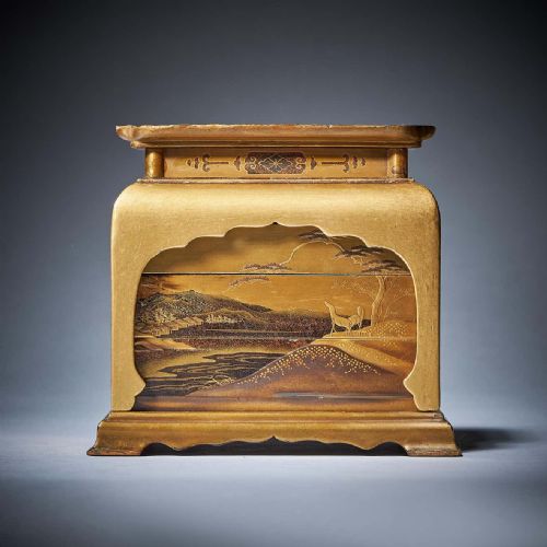 SIGNED 19TH C MEIJI DIMINUTIVE LACQUER STACKING CABINET C 18501867 JAPAN - ADDITIONAL PHOTO 1