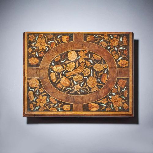17TH CENTURY MUSEUM GRADE WILLIAM AND MARY OLIVE OYSTER MARQUETRY LACE BOX - ADDITIONAL PHOTO 2