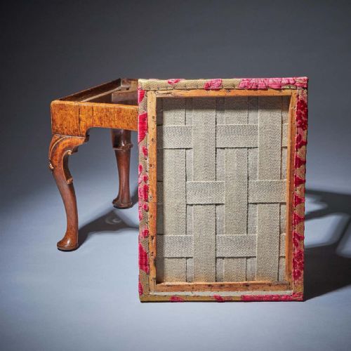 ORIGINAL 18TH CENTURY GEORGE I WALNUT STOOL ON CARVED CABRIOLE LEGS - ADDITIONAL PHOTO 6
