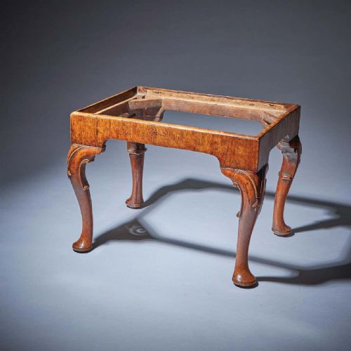 ORIGINAL 18TH CENTURY GEORGE I WALNUT STOOL ON CARVED CABRIOLE LEGS - ADDITIONAL PHOTO 7