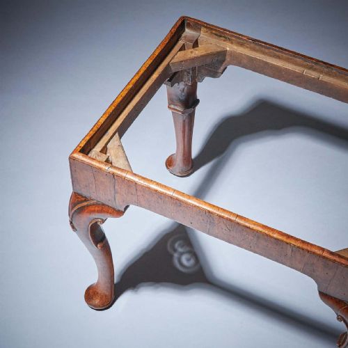 ORIGINAL 18TH CENTURY GEORGE I WALNUT STOOL ON CARVED CABRIOLE LEGS - ADDITIONAL PHOTO 8