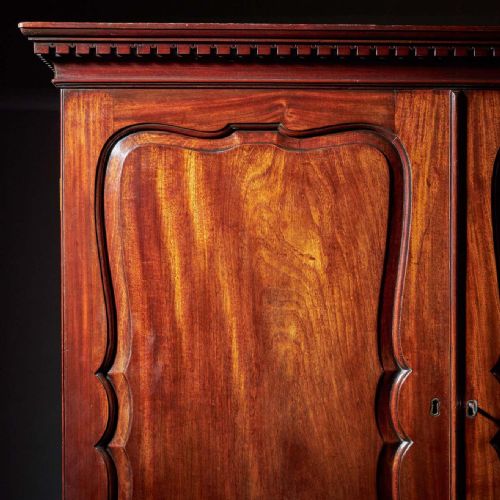 18THCENTURY GEORGE II MAHOGANY SECRETAIRE LINEN PRESS ATTRIBUTEDGILES GRENDEY - ADDITIONAL PHOTO 14