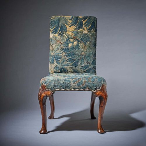 FINE AND RARE GEORGE I 18TH C WALNUT AND MARQUETRY CHAIR WITH TAPESTRY FRAGMENT - ADDITIONAL PHOTO 1