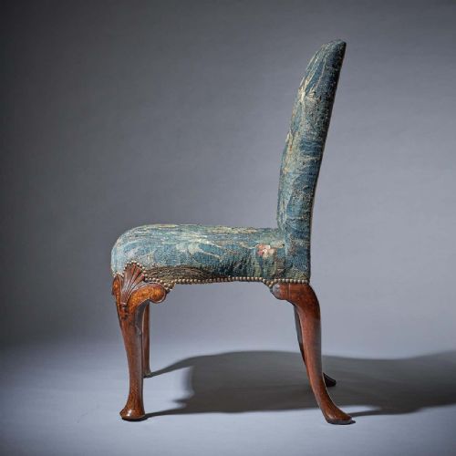 FINE AND RARE GEORGE I 18TH C WALNUT AND MARQUETRY CHAIR WITH TAPESTRY FRAGMENT - ADDITIONAL PHOTO 3