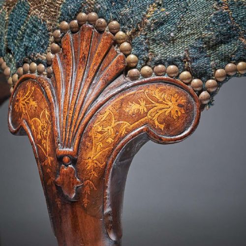 FINE AND RARE GEORGE I 18TH C WALNUT AND MARQUETRY CHAIR WITH TAPESTRY FRAGMENT - ADDITIONAL PHOTO 14